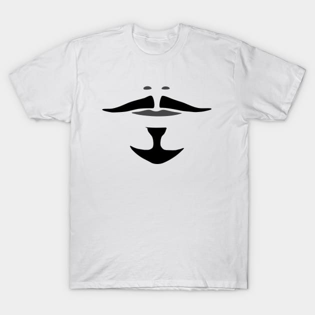 Gray and Black Aramis Musketeer Mustache and Goatee T-Shirt by French Salsa